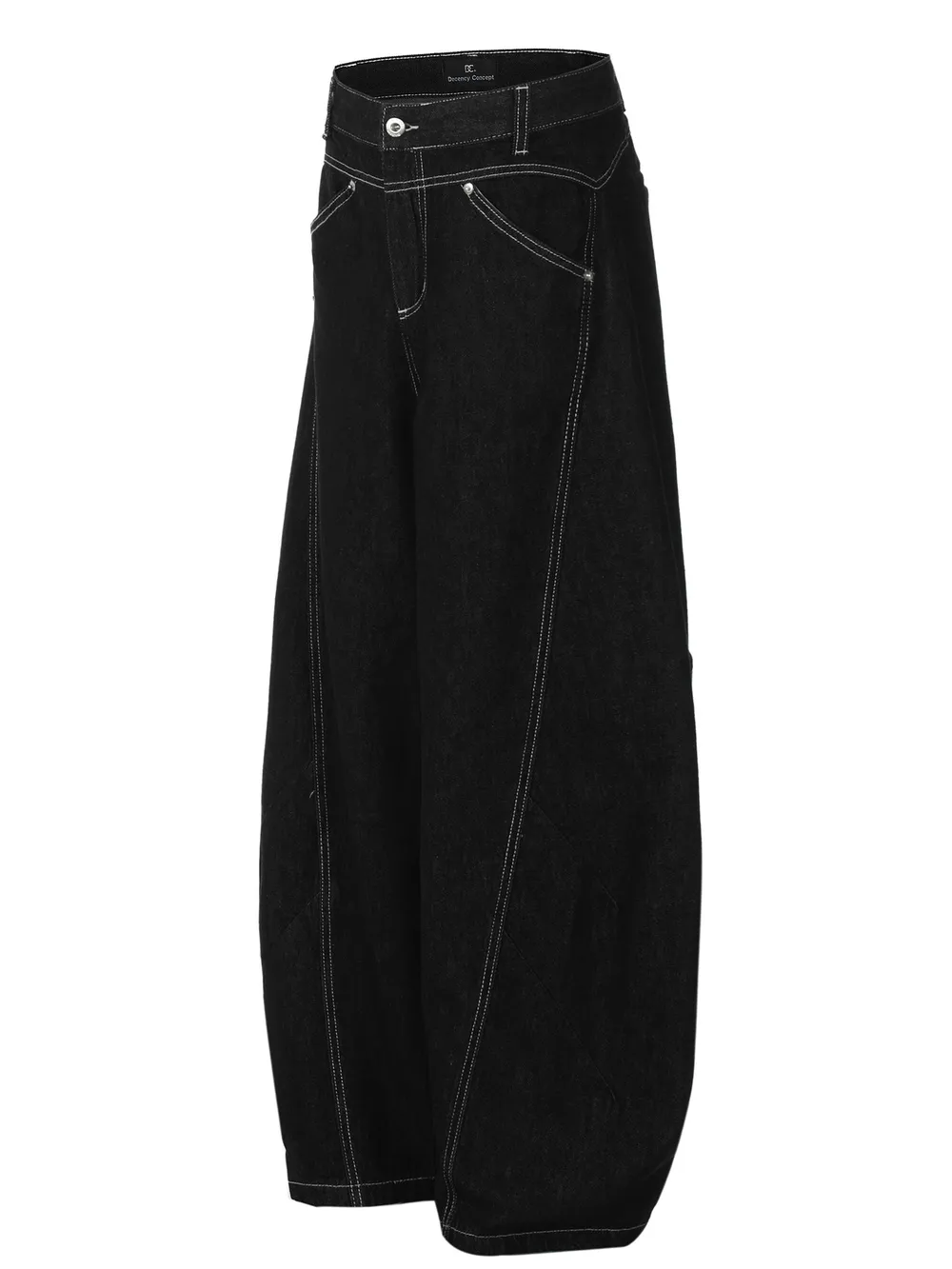 Men's Wide Leg Jeans with Contrast Stitching, image 2