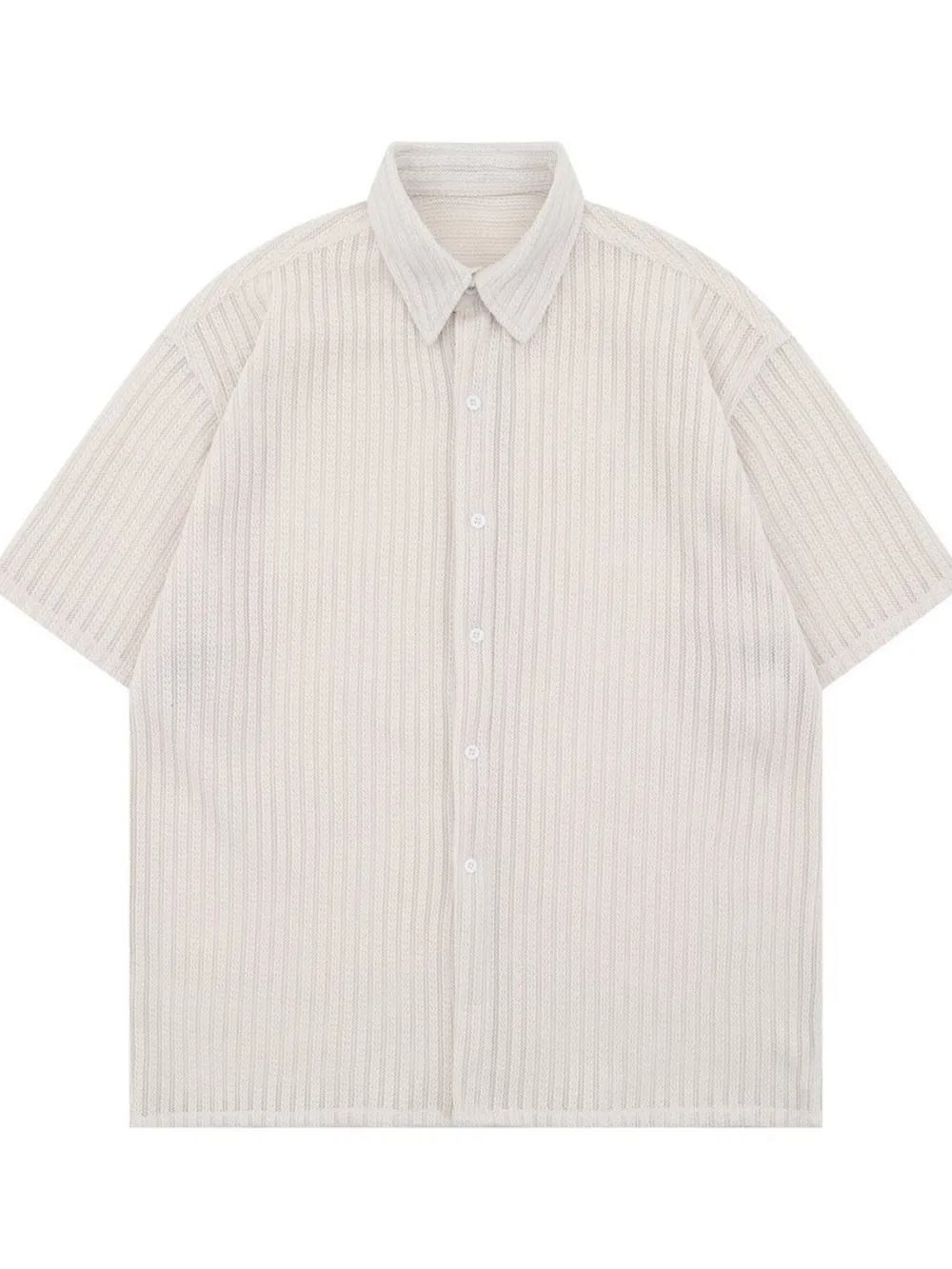 Men's Oversized Short Sleeve Textured Shirt