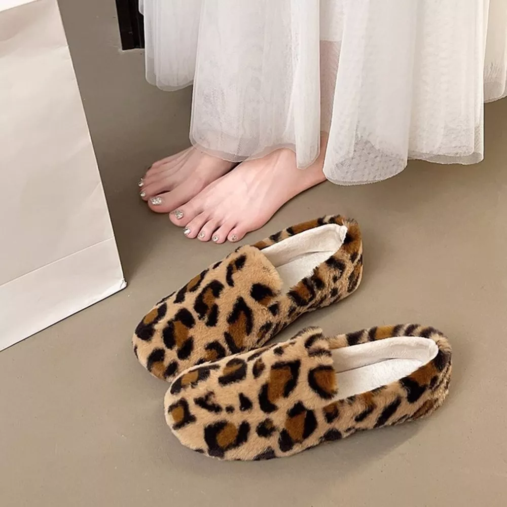 Fluffy Round Toe Slip-Ons, image 4