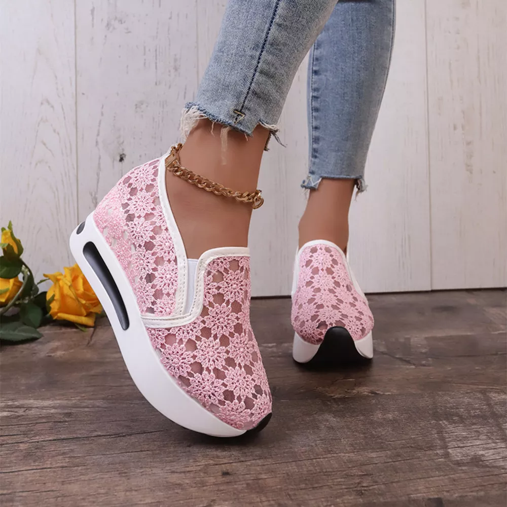 Floral Lace Breathable Slip-Ons, image 3