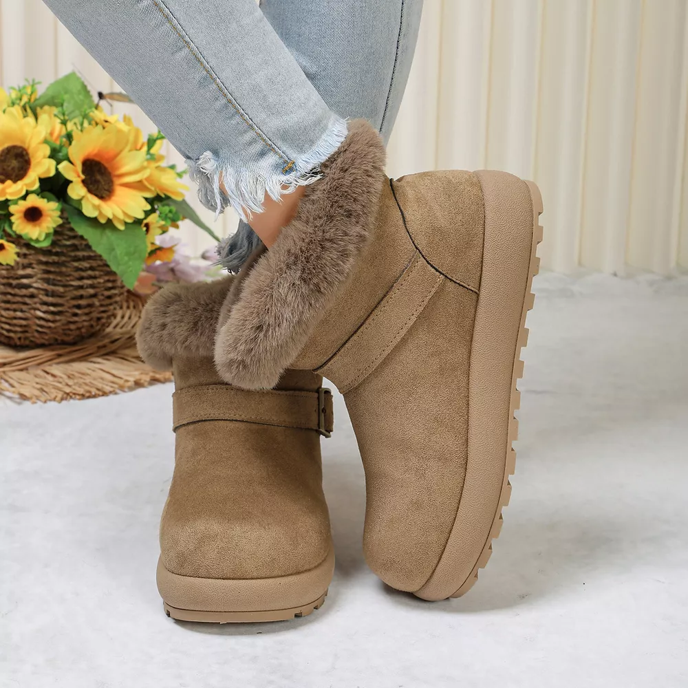 Round Toe Fuzzy Boots, image 4