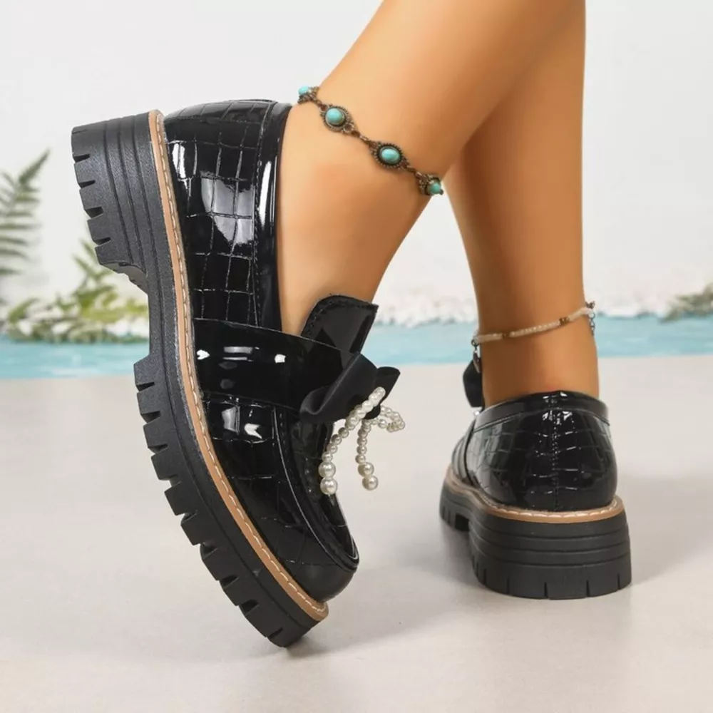 Round Toe Platform Loaferss, image 6