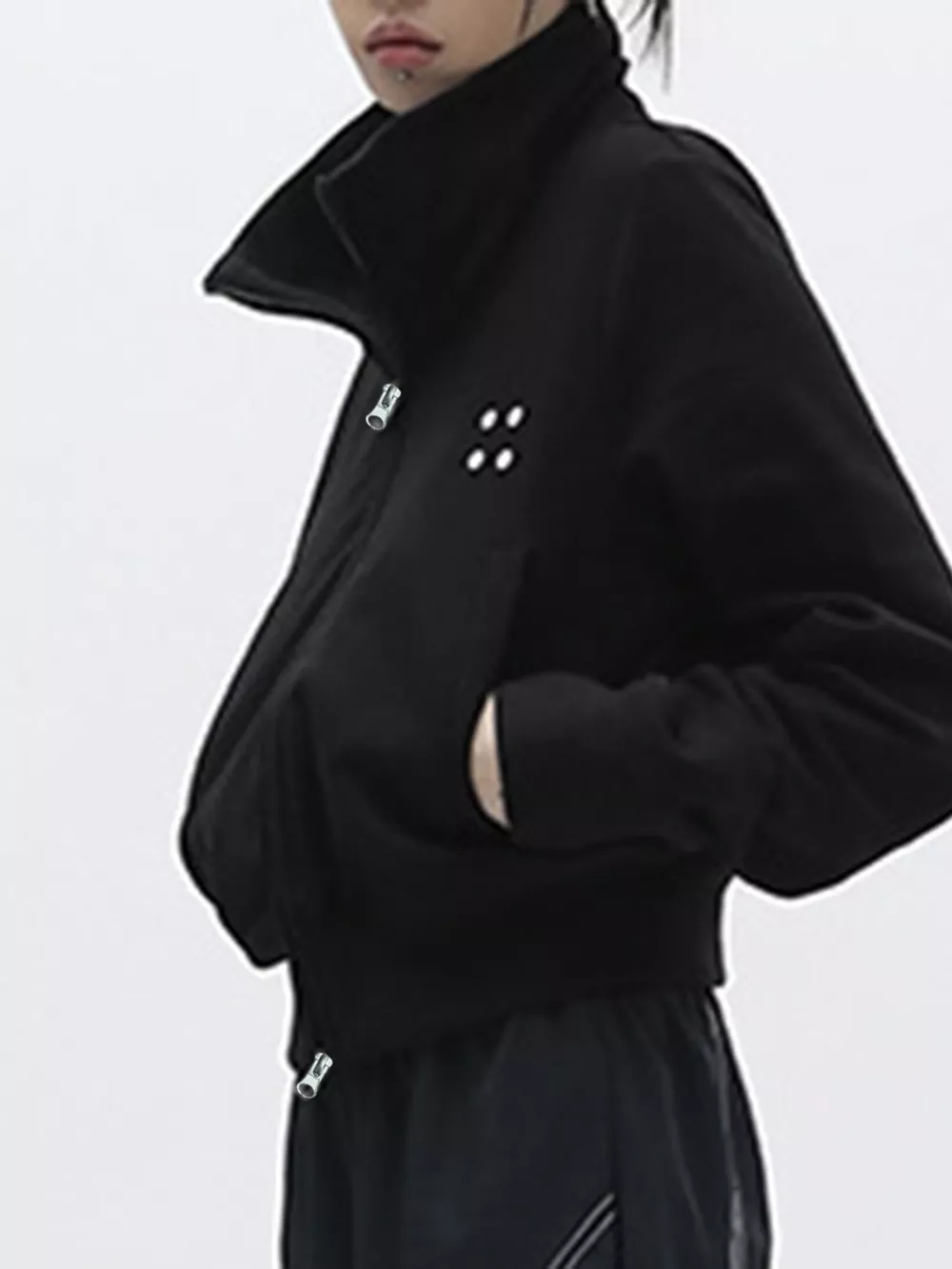 Casual Zip-Up Cropped Outerwear, image 3