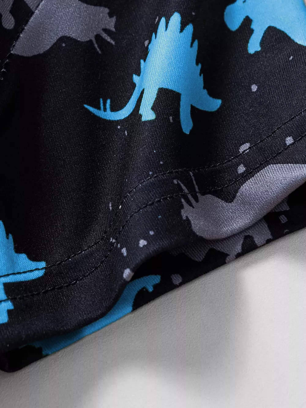 Children's Dinosaur Print Top and Shorts Casual Set, image 2