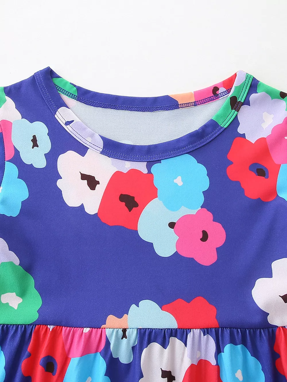 Children's Floral Print Casual Short Sleeve Dress, image 2