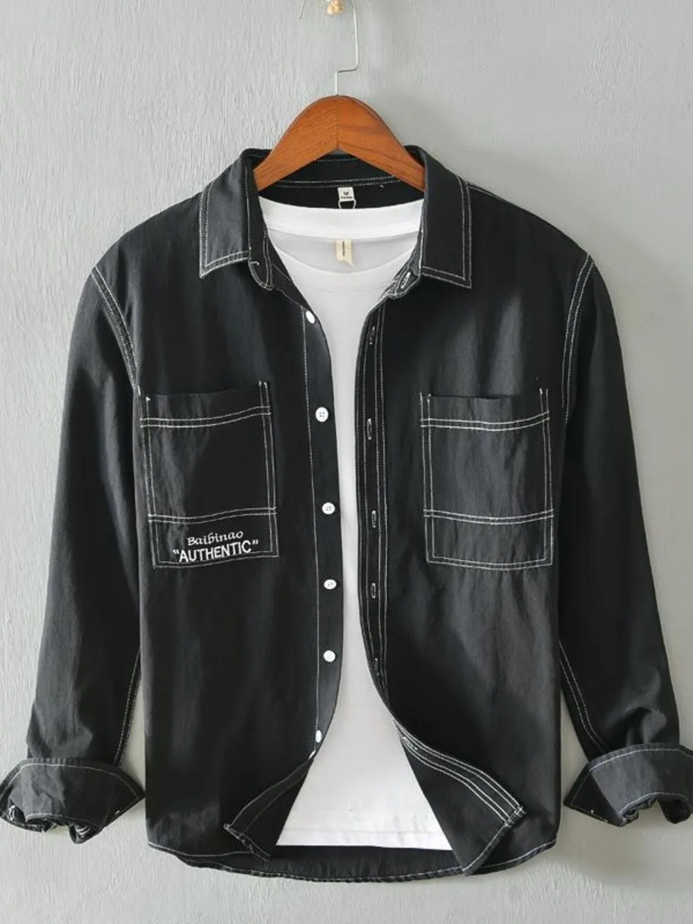 Men's Plus Size Button Up Long Sleeve Shirt