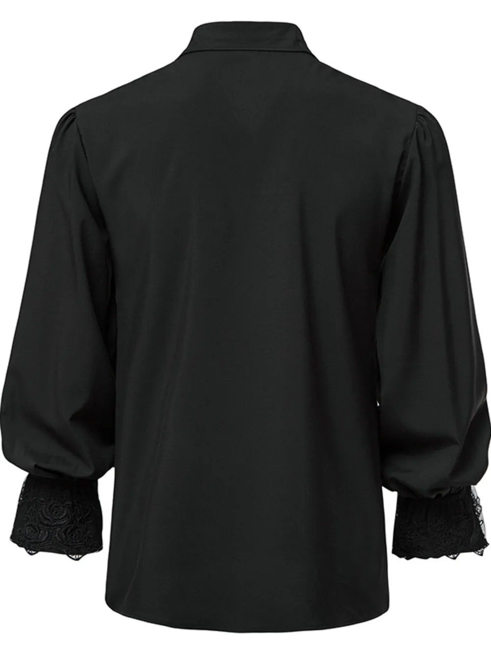 Men's Ruffled Lace Detail Long Sleeve Blouse, image 15
