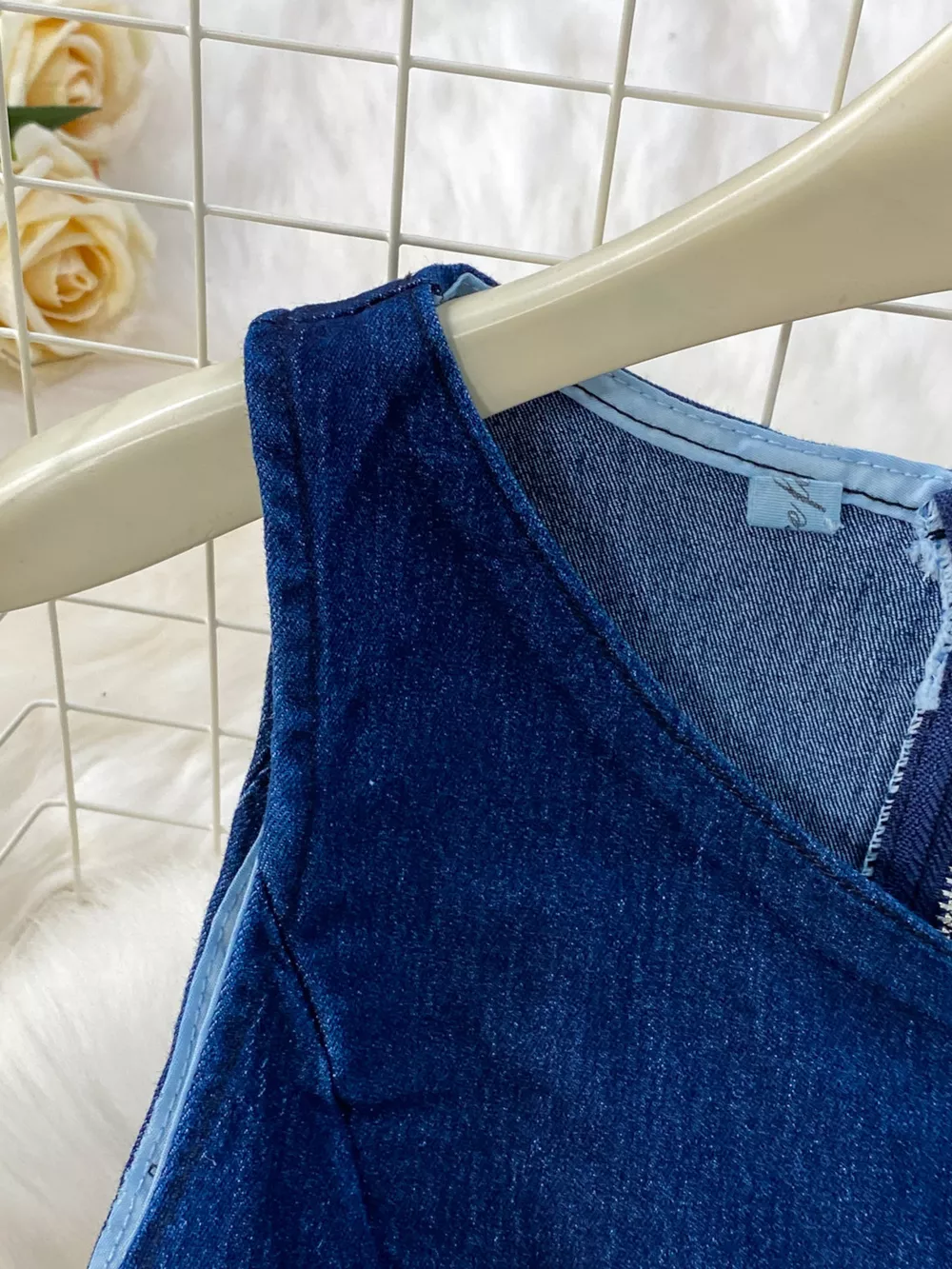 Button Detail Vest and Flare Jeans Denim Set, image 6