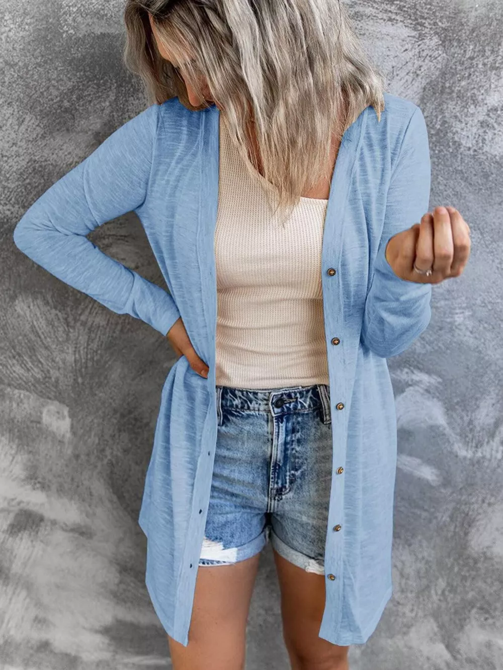 Full Size Lightweight Button-Up Cardigan Plus Size, image 13