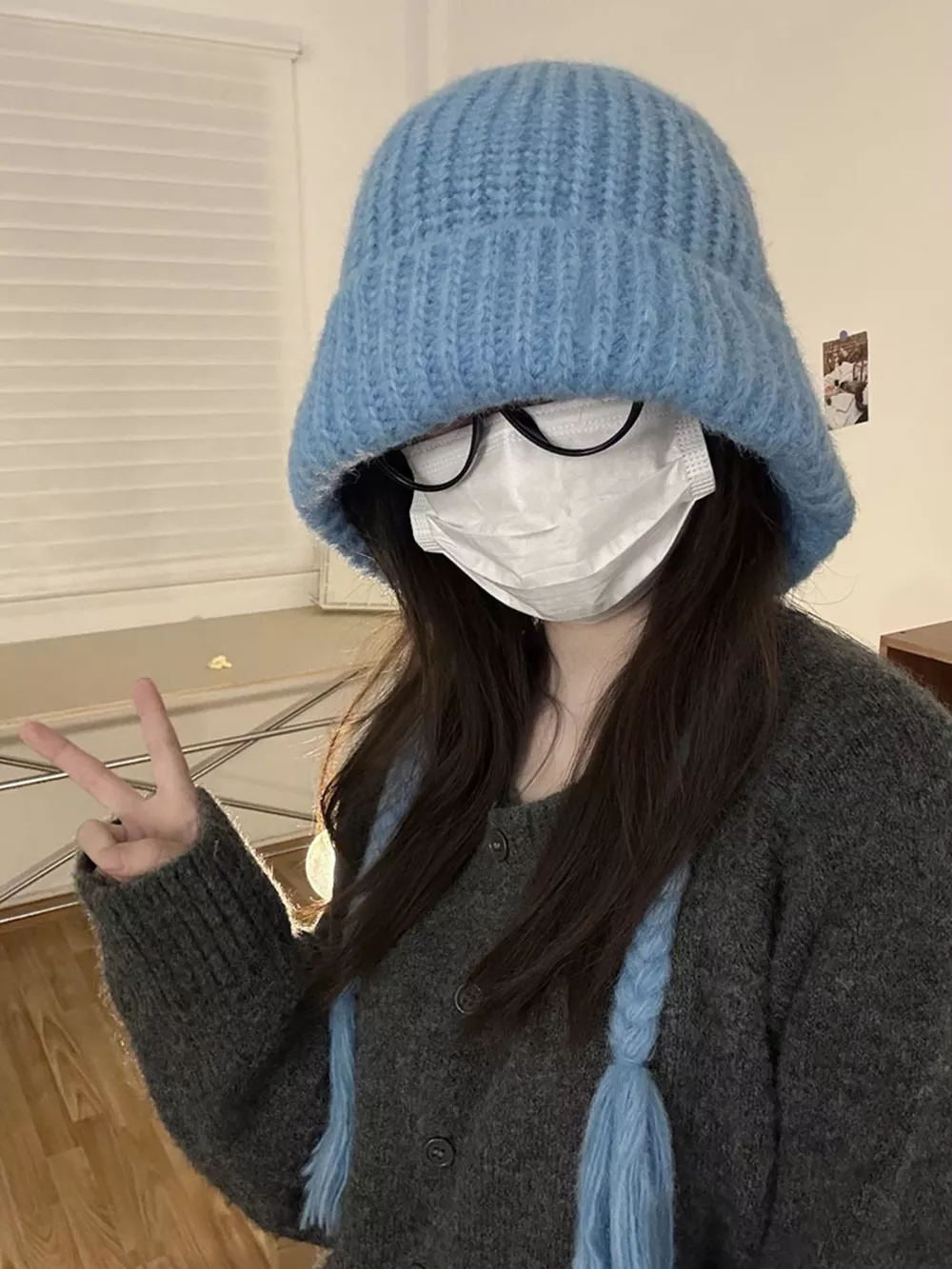 Cozy Knit Braided Beanie Hat, image 3