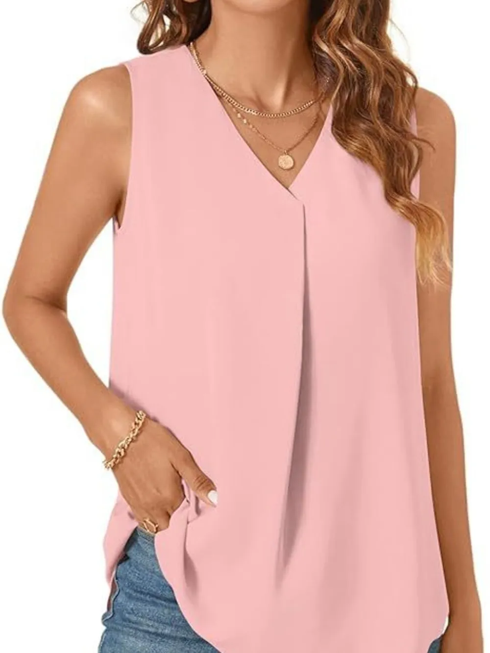 Full Size V-Neck Sleeveless Tank Top Plus Size, image 6