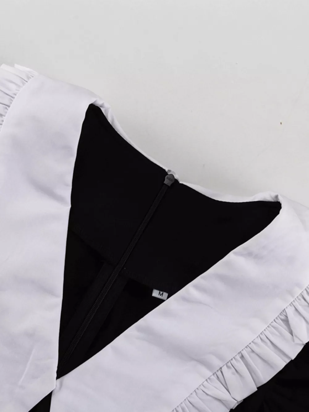 Puff Sleeve Contrast Collar Dress, image 10