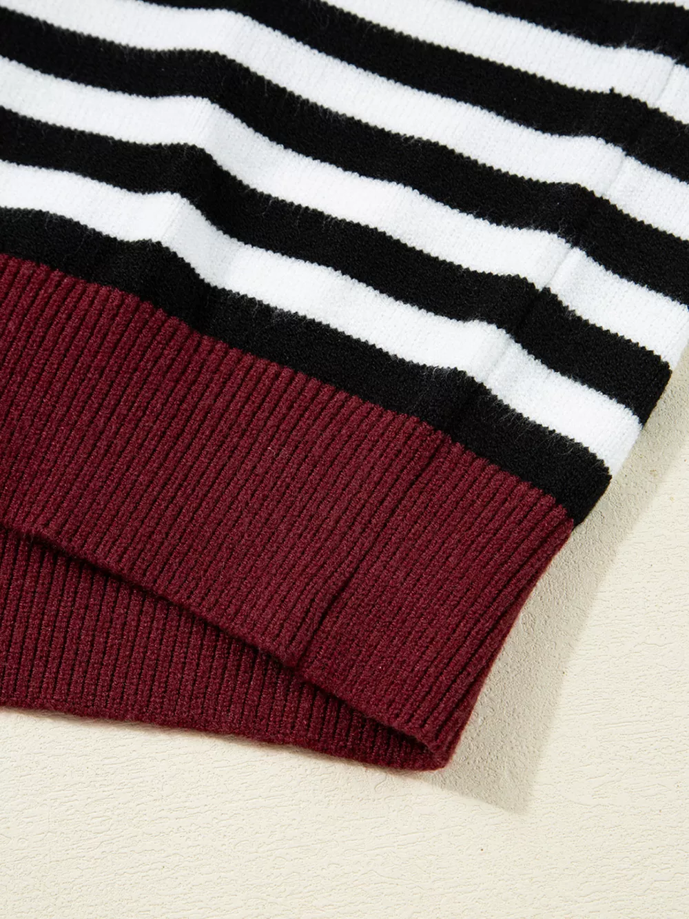 Striped Panels Colorblock Sleeve Sweater, image 4