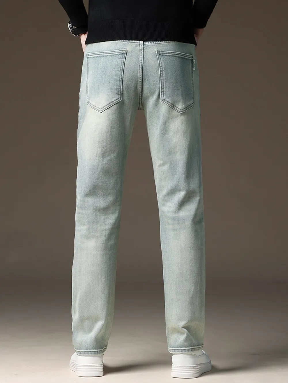 Men's Wash Straight Fit Casual Jeans, image 6
