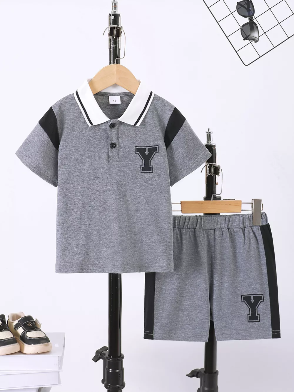 Children's Casual Short Sleeve Polo & Shorts Set, image 4