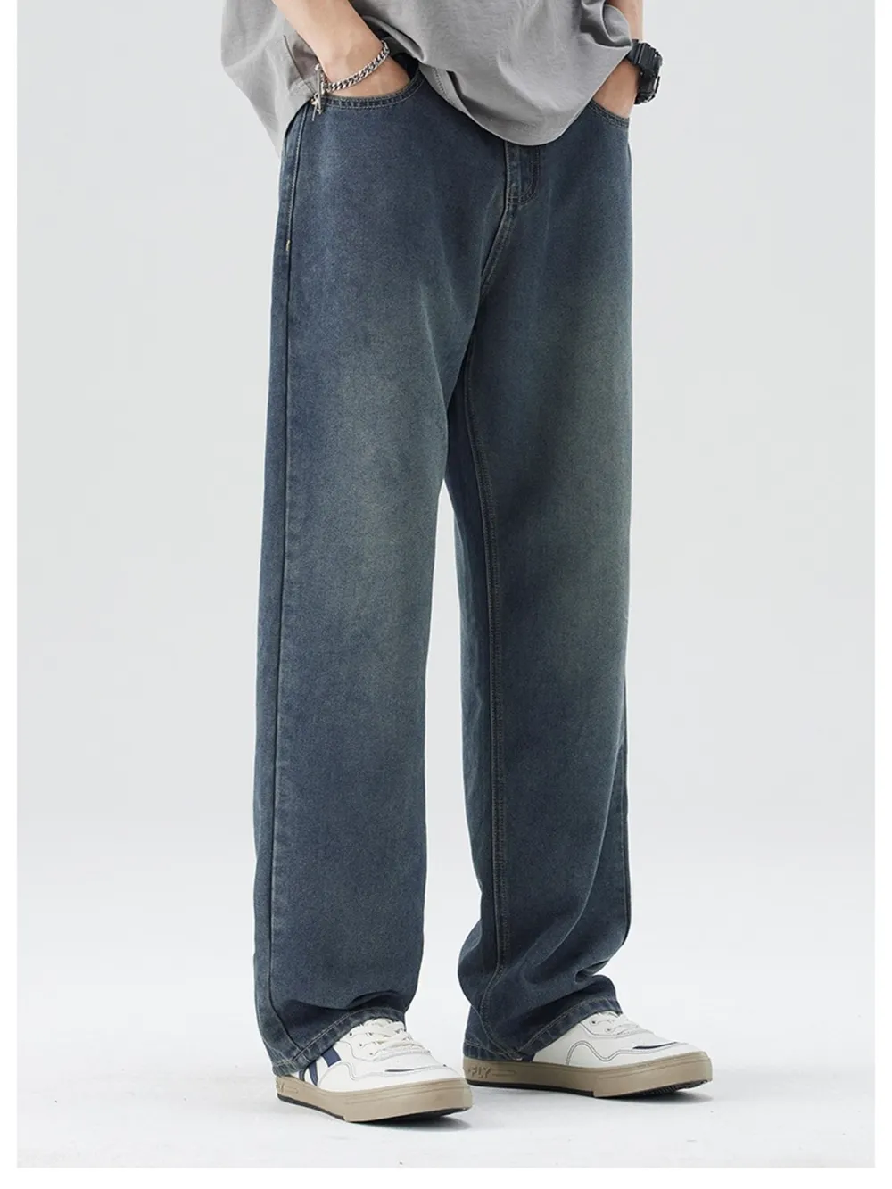 Men's Wide-Leg Relaxed Fit Jeans, image 8
