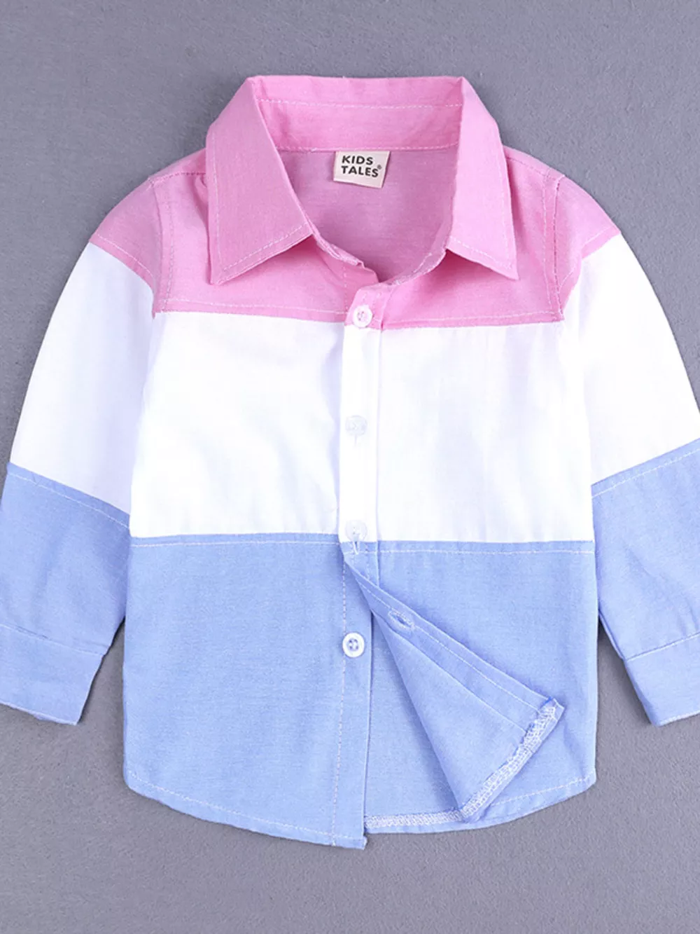 Children's Color Block Shirt & Ripped Jeans Set, image 3