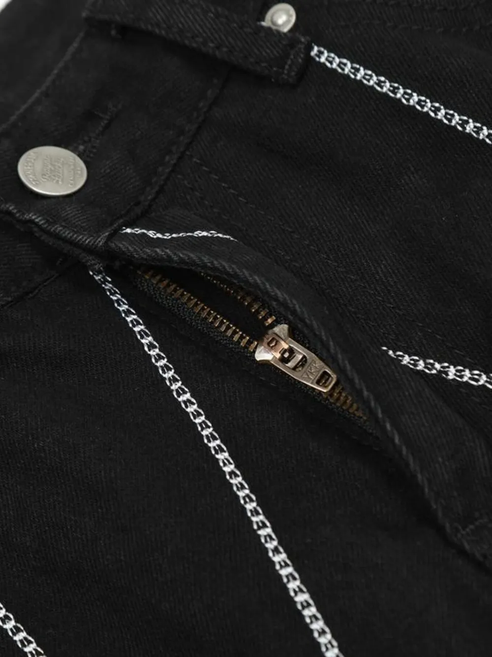 Men's Spider Web Embroidered Flared Jeans, image 11