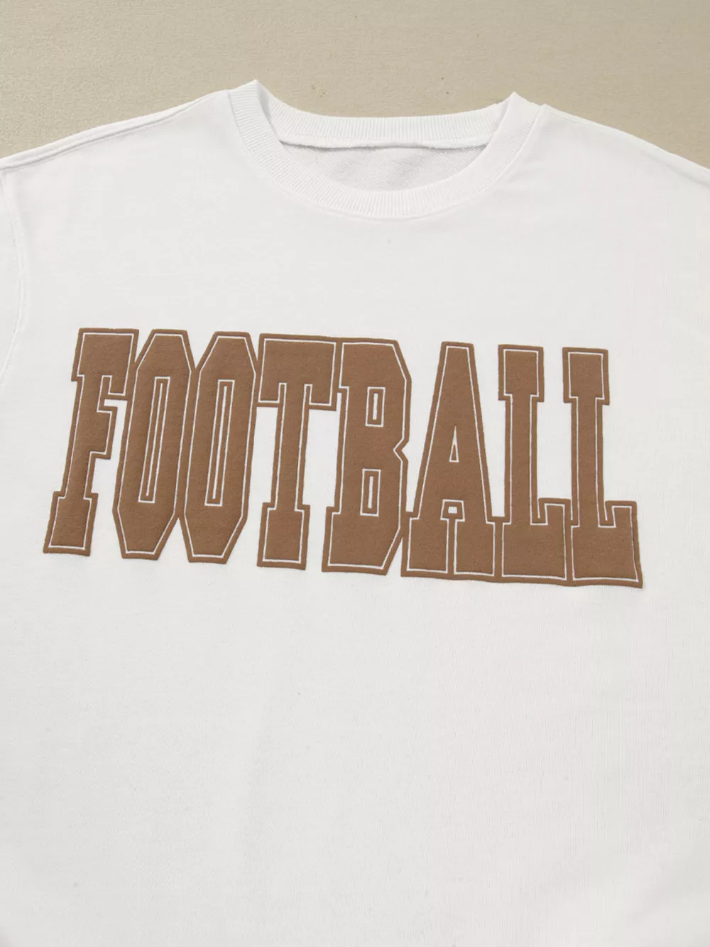 FOOTBALL 3D Letter Graphic Crew Neck Sweatshirt, image 2
