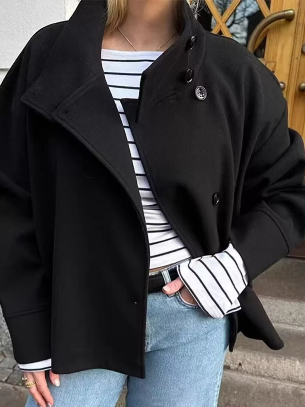 Wool Blend Long Sleeve Outerwear, image 5