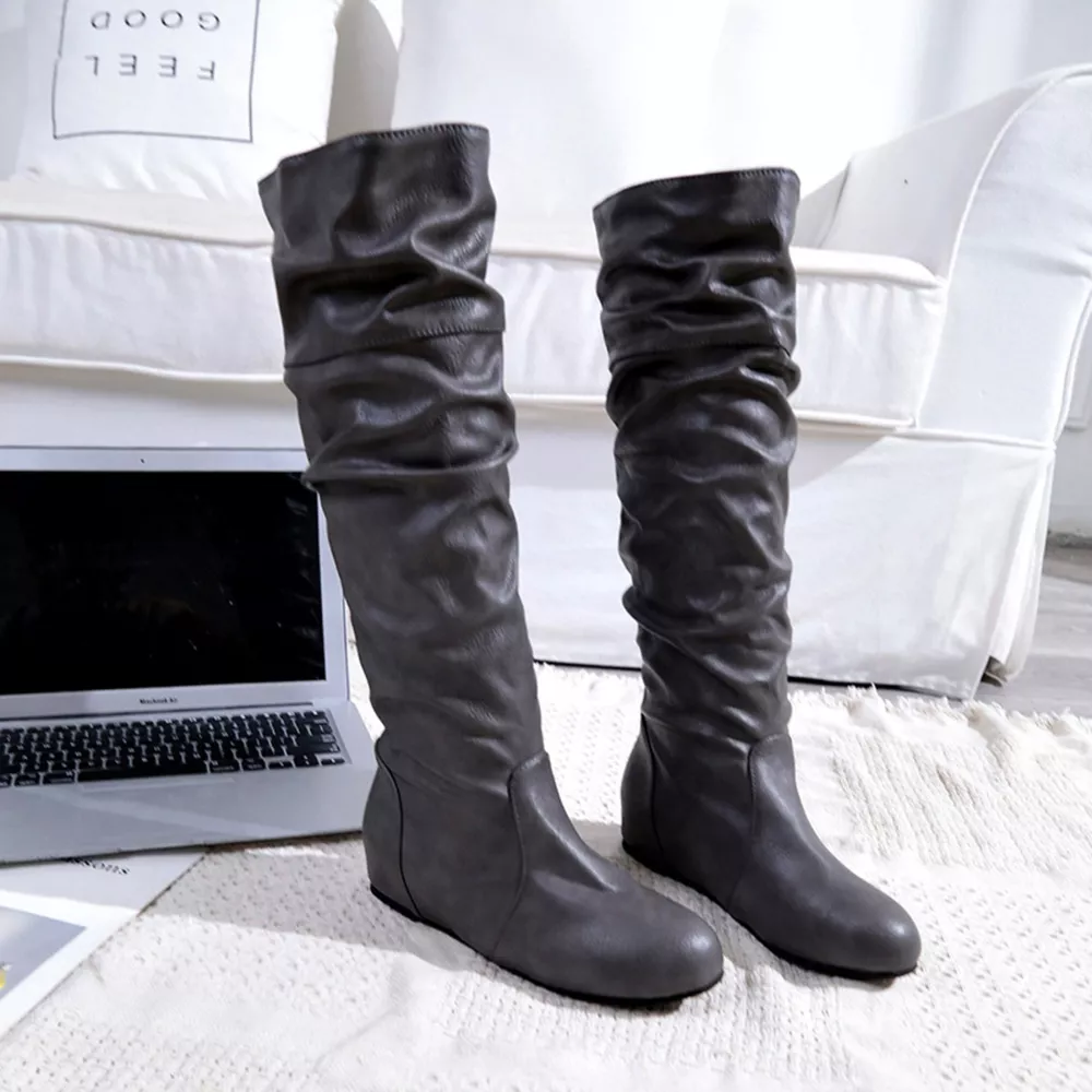 Round Toe Slouch Boots, image 12