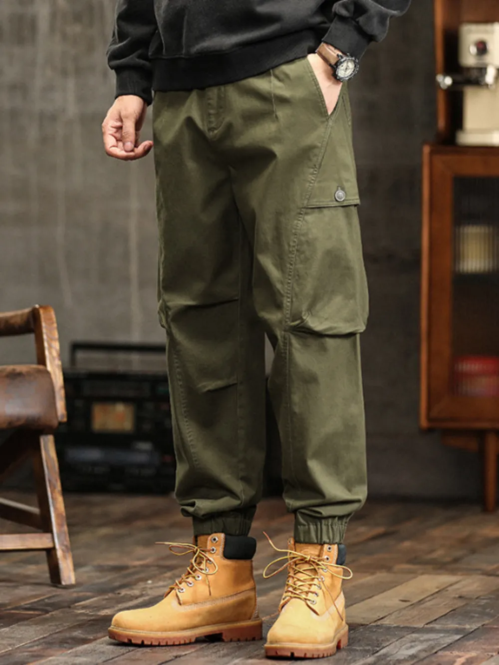 Men's Full Size Pocketed Loose Fit Joggers Plus Size, image 3