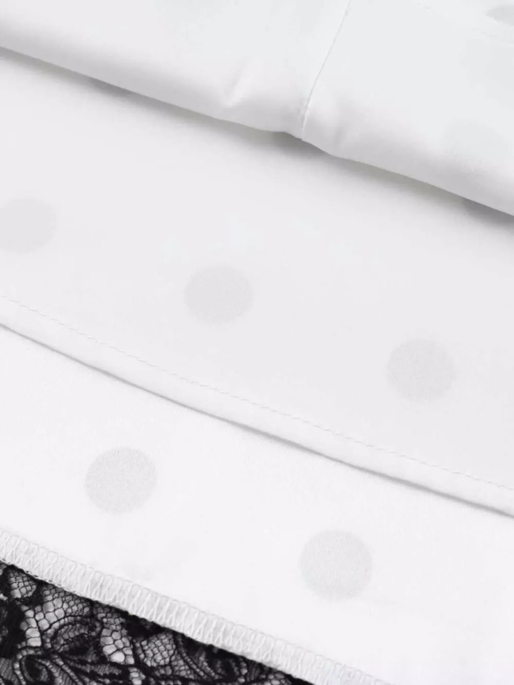 Polka Dot Midi Skirt with Lace Trim, image 17