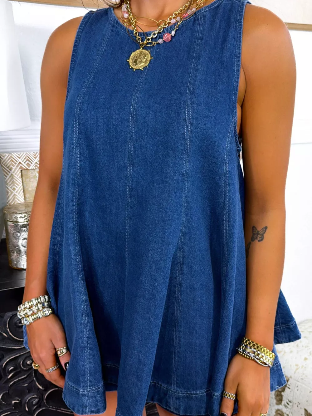 Sleeveless Top and Shorts Denim Set, image 15
