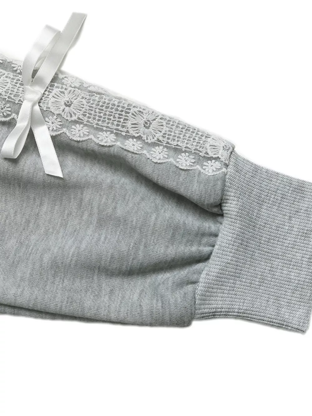Lace Detail Round Neck Sweatshirt, image 4