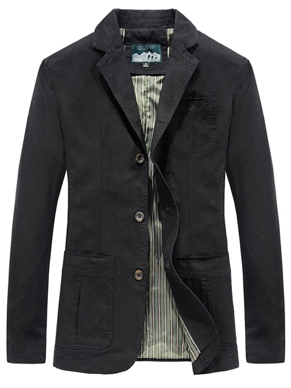 Men's Plus Size Lapel Collar Button Up Blazer
