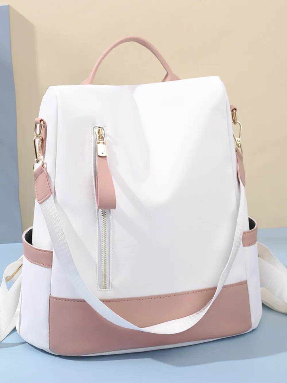 Color Block Convertible Backpack Bag, image 3