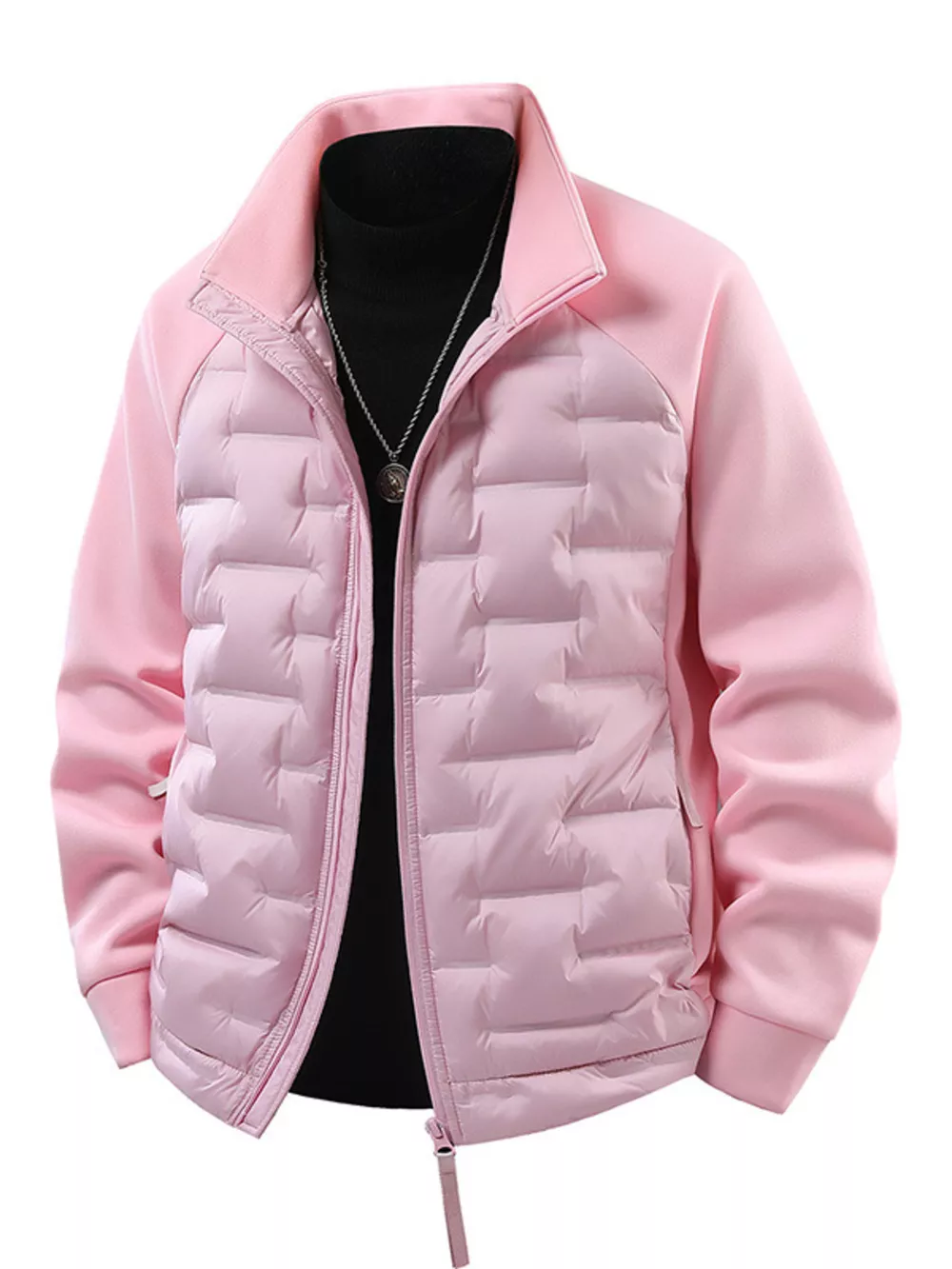 Men's Plus Size Lightweight Padded Stand Collar Jacket, image 7