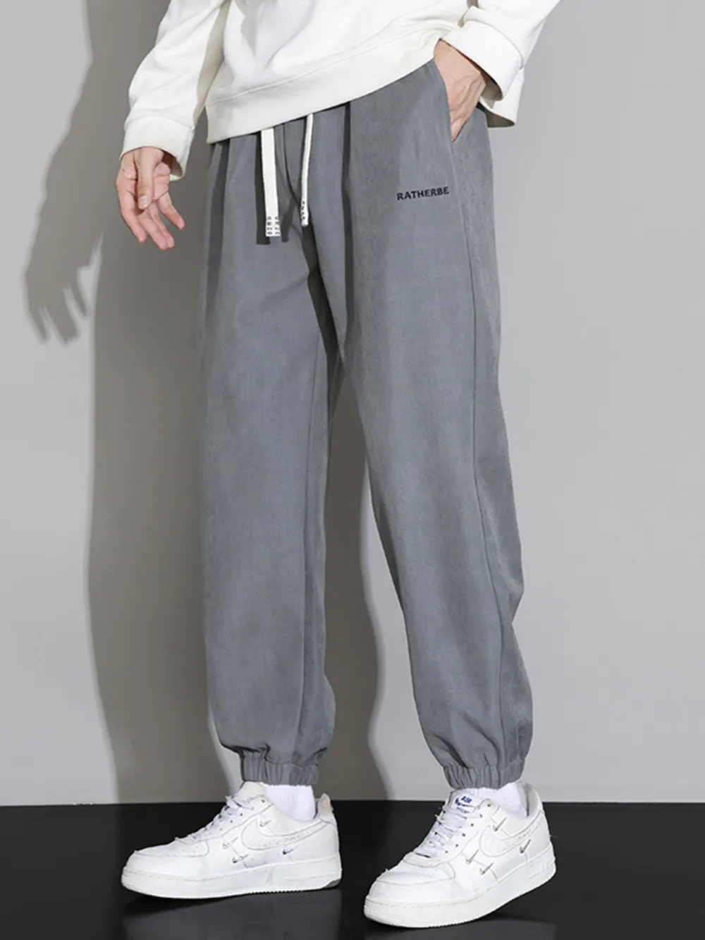 Men's Plus Size Drawstring Joggers with Side Pockets, image 6