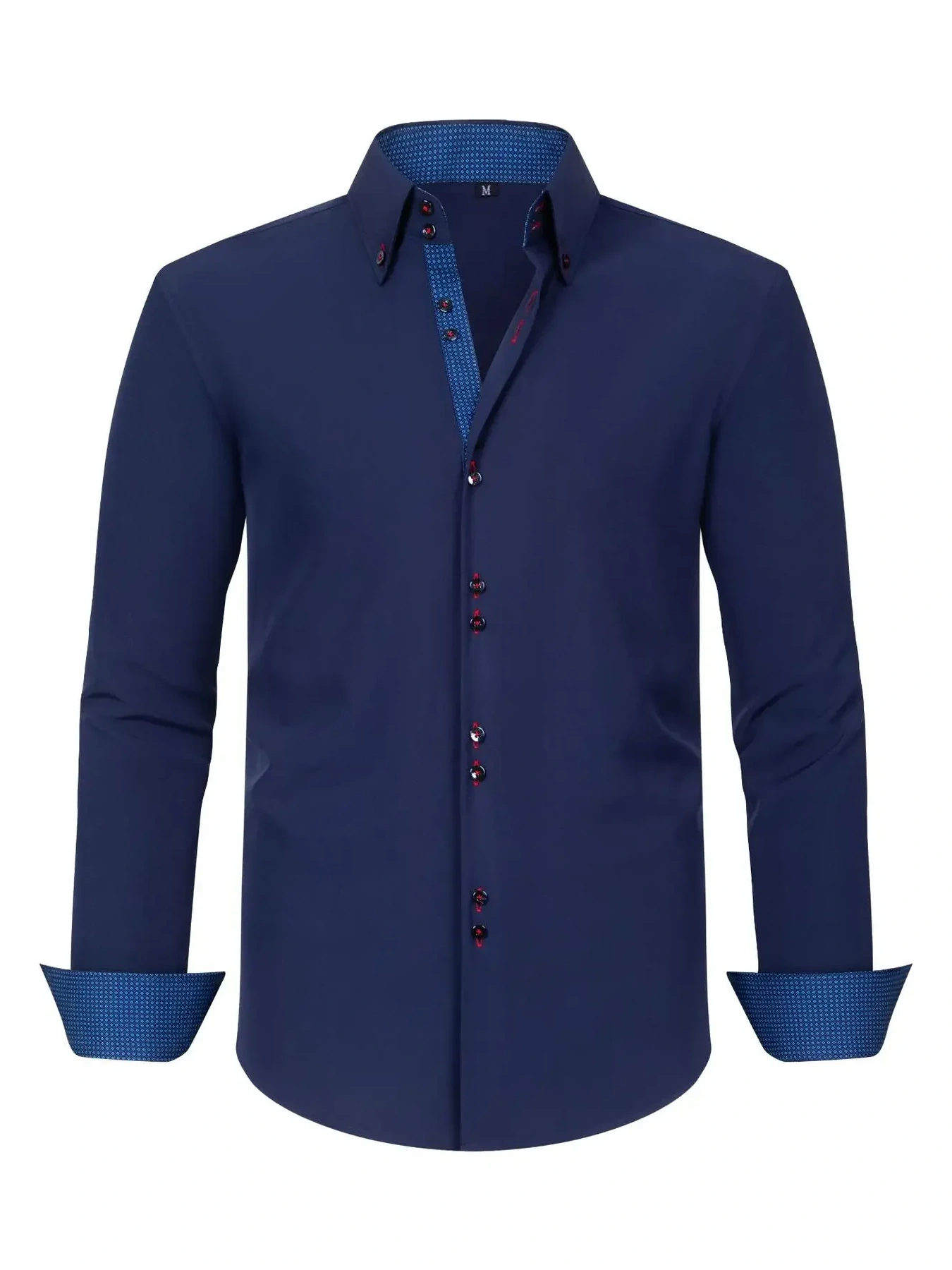 Men's Full Size Button-Down Casual Shirt with Contrast Cuffs Plus Size, image 6