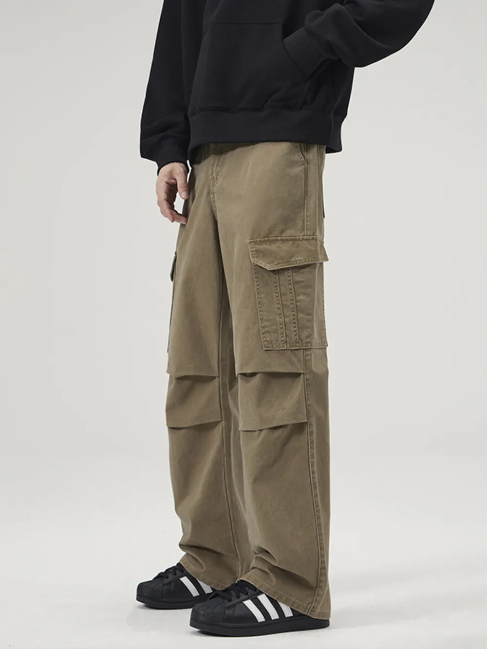 Men's Full Size Multi-Pocket Cargo Pants with Ruched Detail Plus Size, image 5
