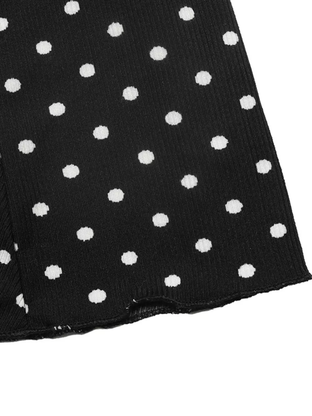 Polka Dot Lace Trimmed V-Neck Mini Dress, image 9
