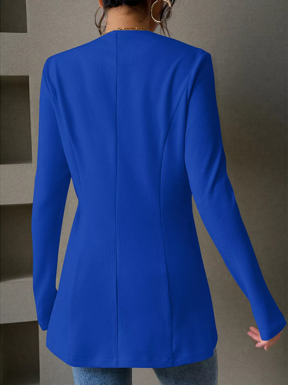 One Button Long Sleeve Blazer, image 8