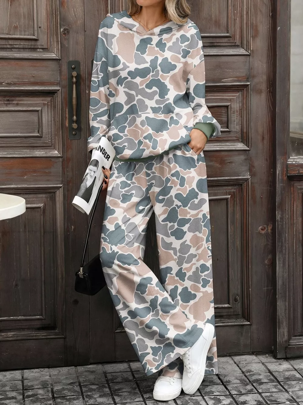 Printed Long Sleeve Hoodie and Pants Set, image 20