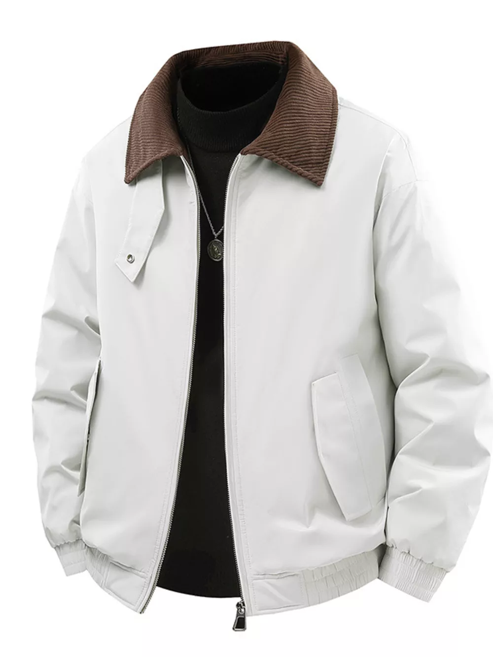 Men's Corduroy Collar Casual Jacket, image 4
