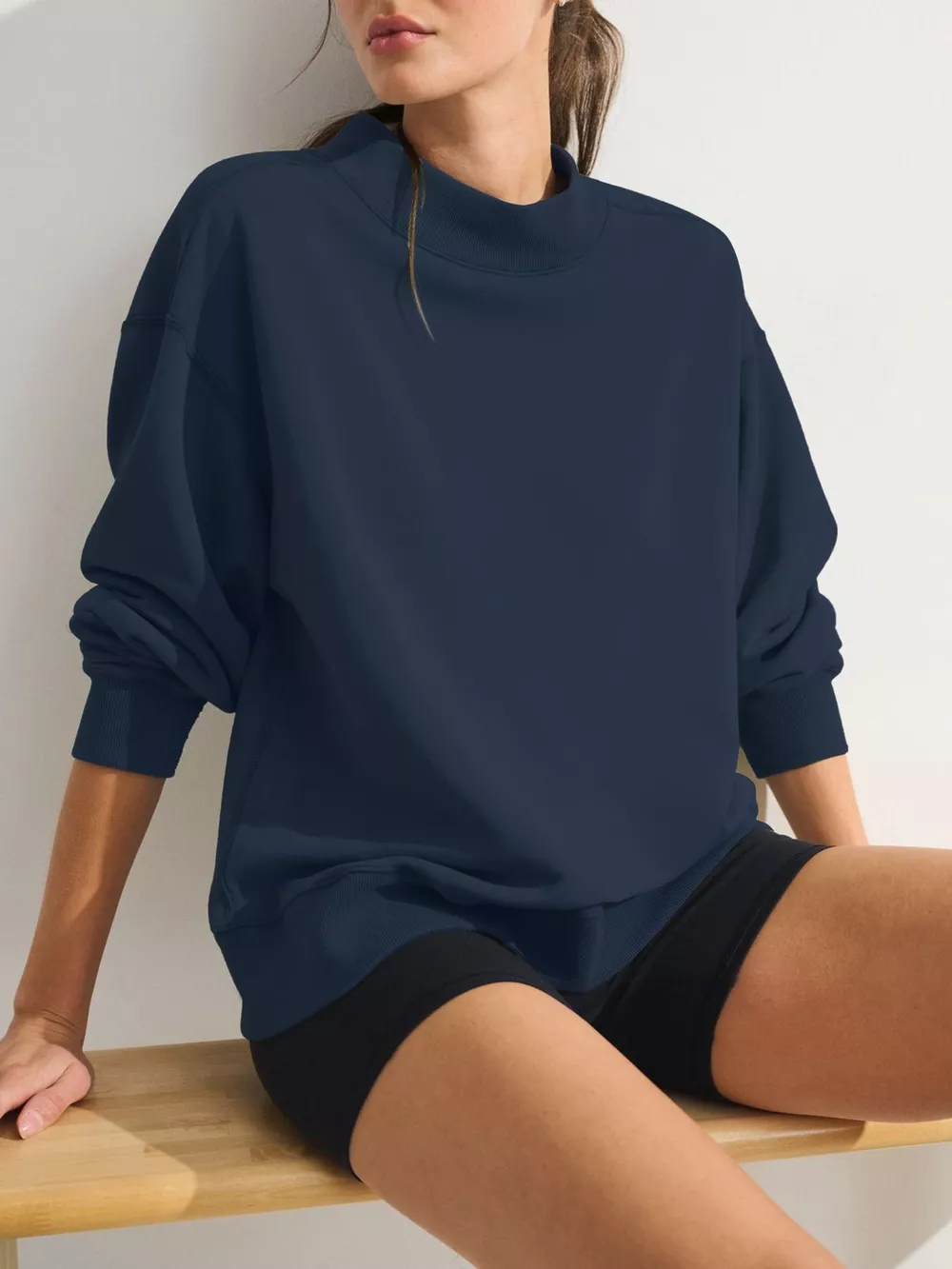Mock Neck Oversized Sweatshirt, image 7