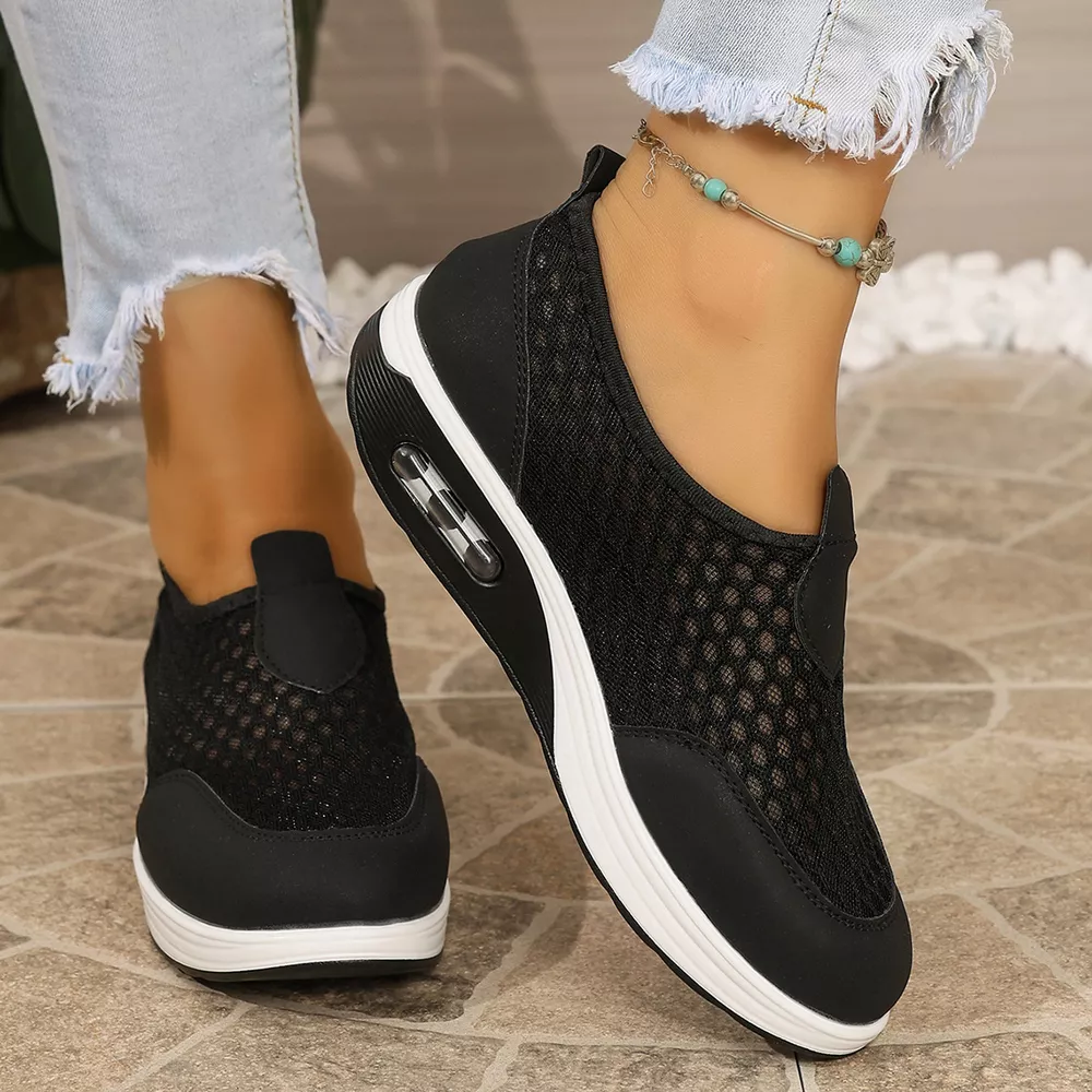 Breathable Mesh Wedge Slip-Ons, image 9