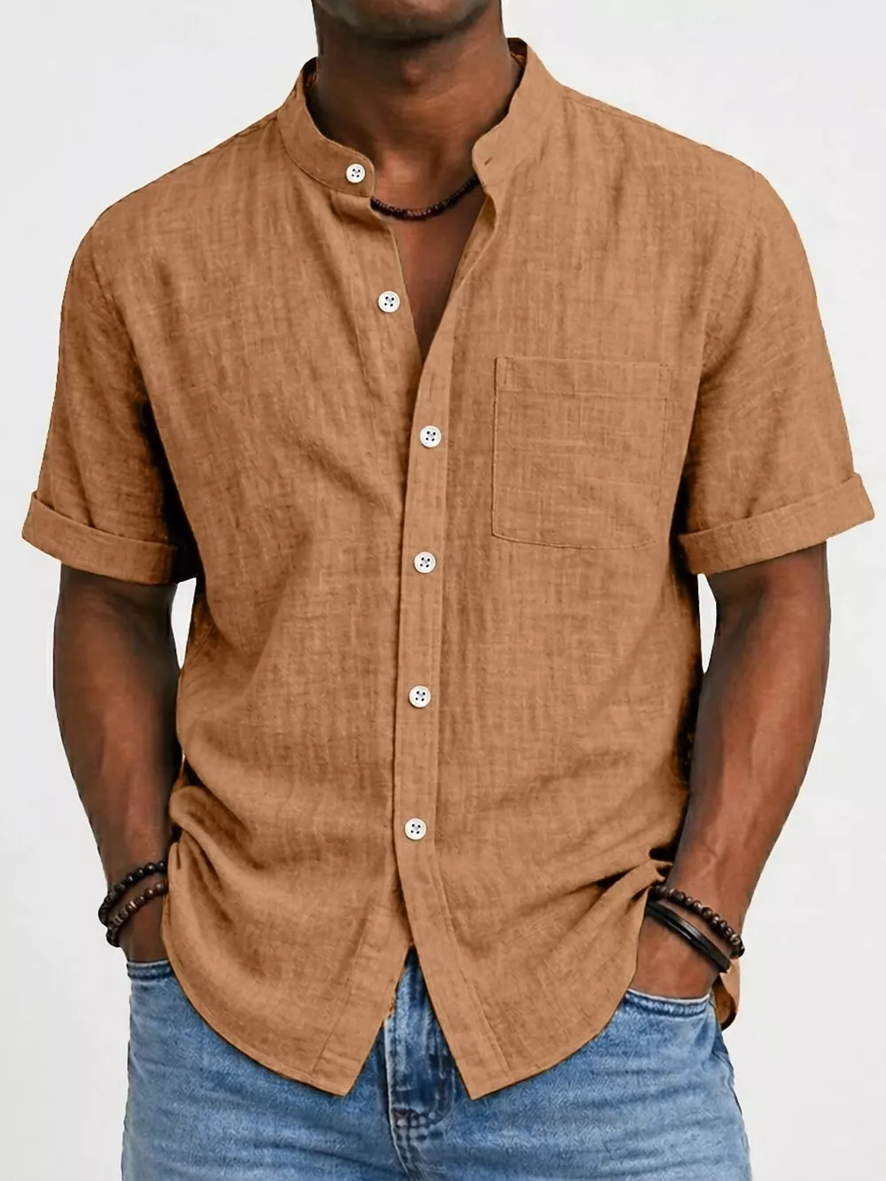 Men's Full Size Button Up Short Sleeve Shirt Plus Size, image 3