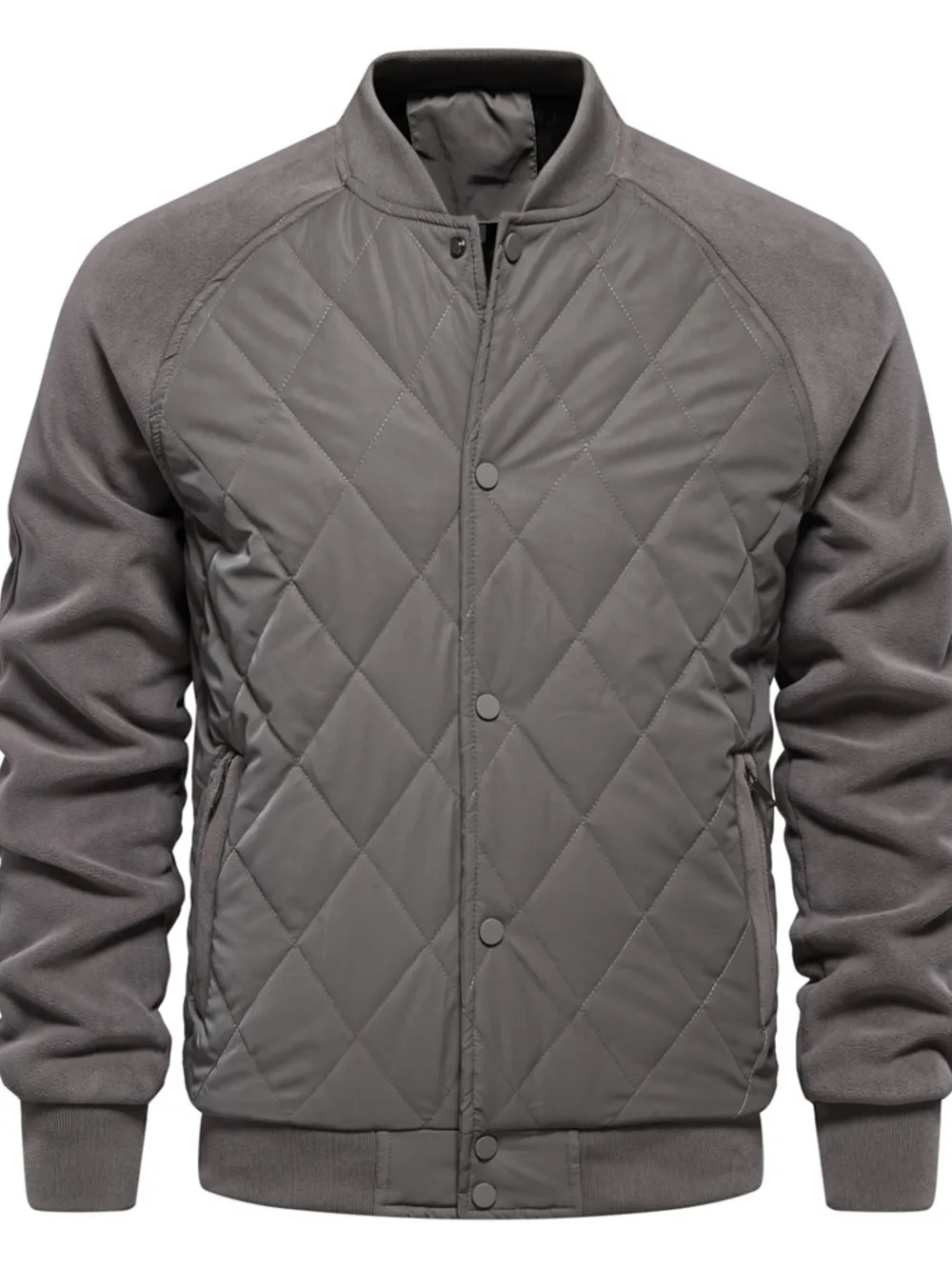 Men's Quilted Snap Down Long Sleeve Jacket, image 20