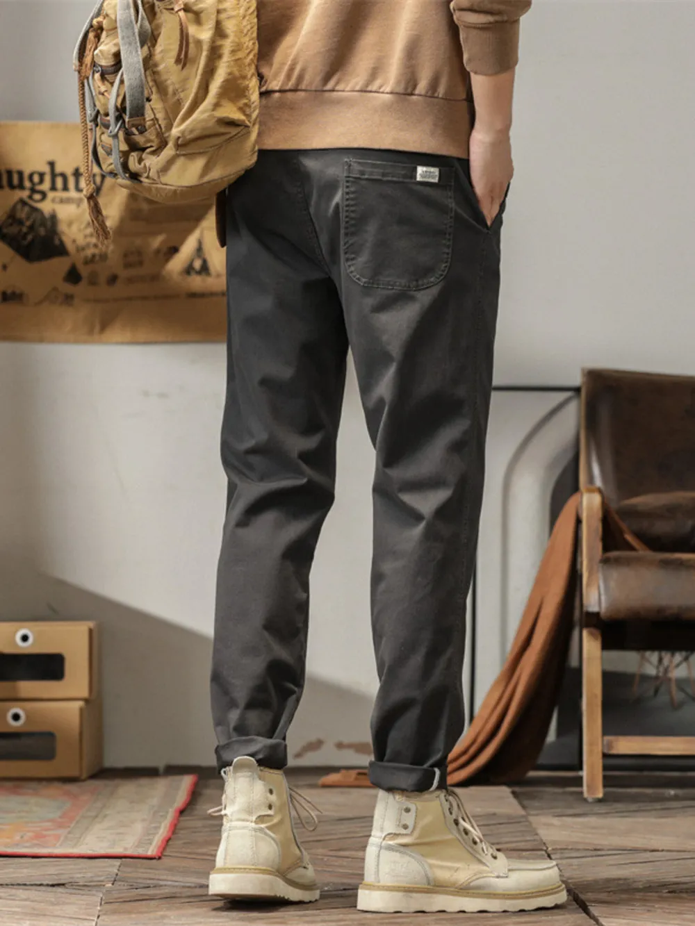 Men's Plus Size Casual Style Slim Fit Ankle Banded Pants, image 6