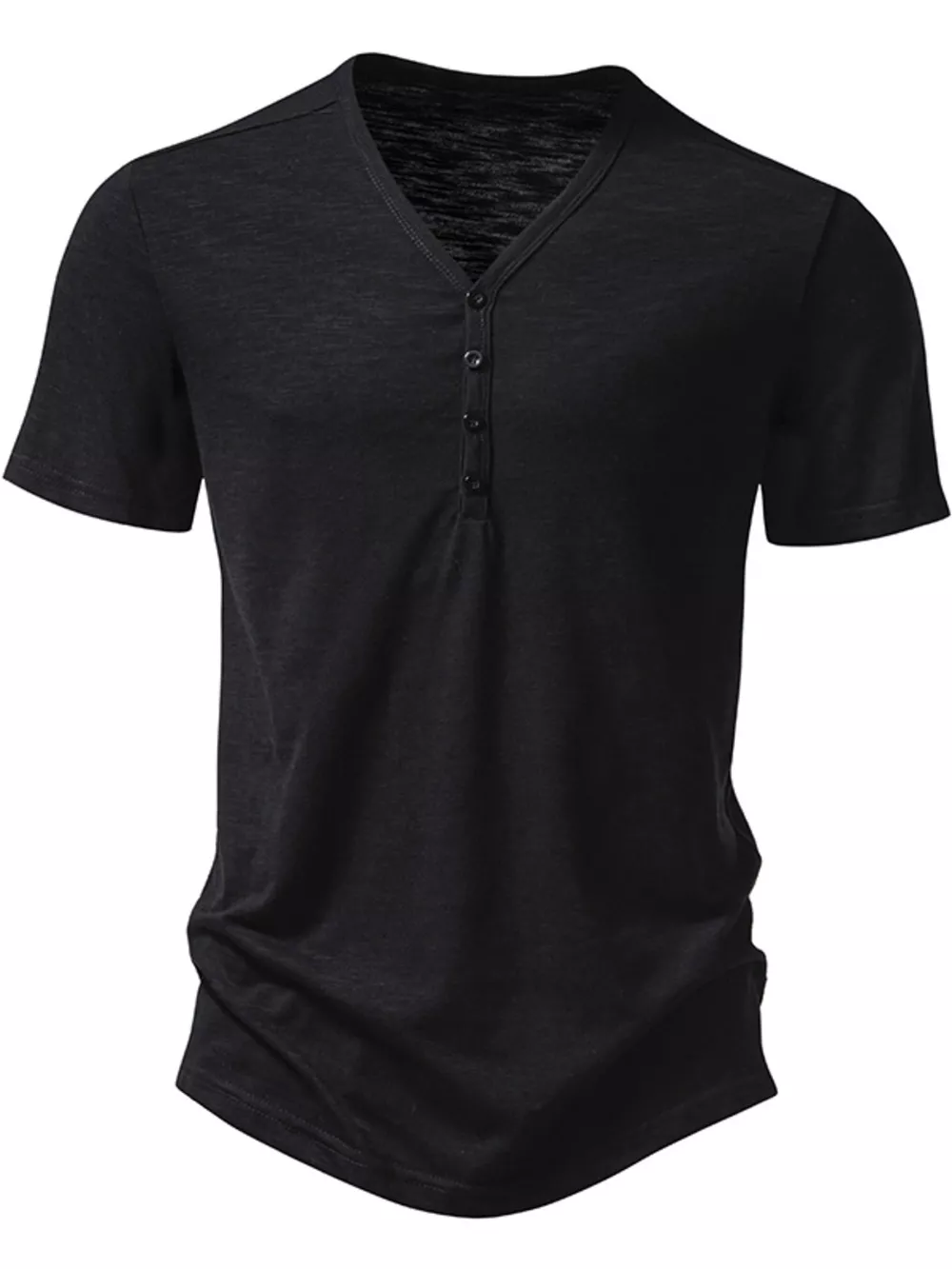 Men's Casual Button Detail T-Shirt, image 4