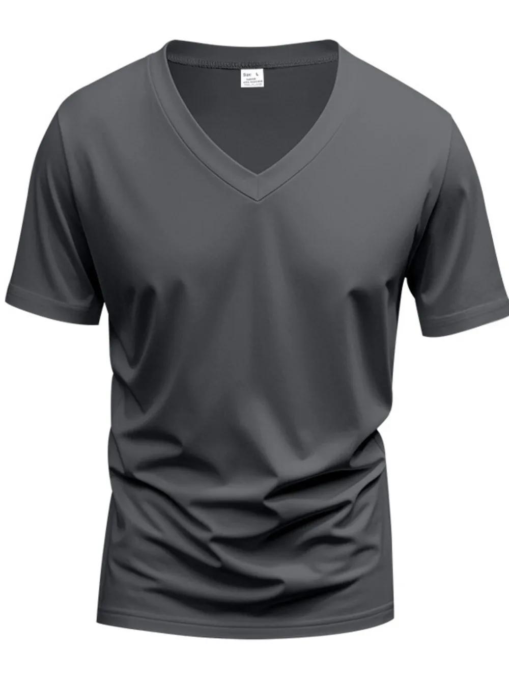 Men's Full Size V-Neck Short Sleeve T-Shirt Plus Size, image 16