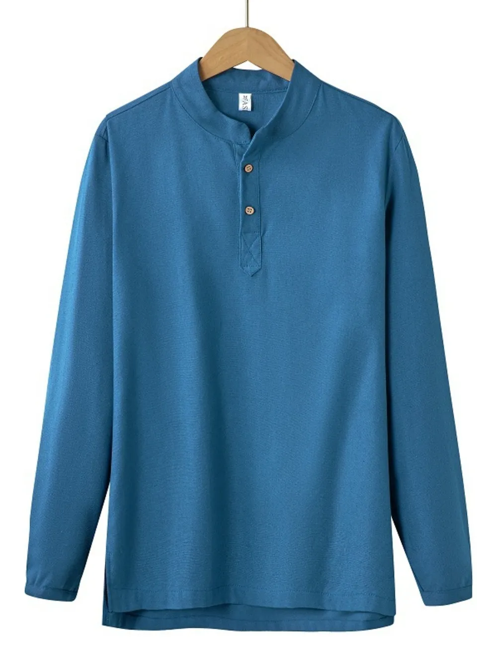Men's Plus Size Button Detail Long Sleeve Blouse, image 13