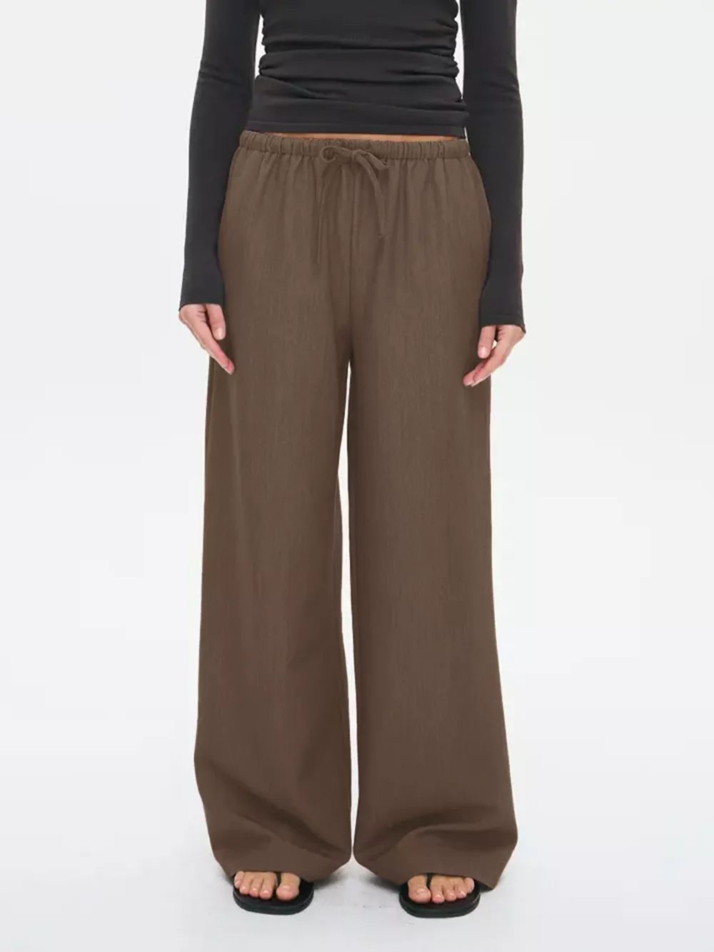 Wide Leg Drawstring Pants, image 2