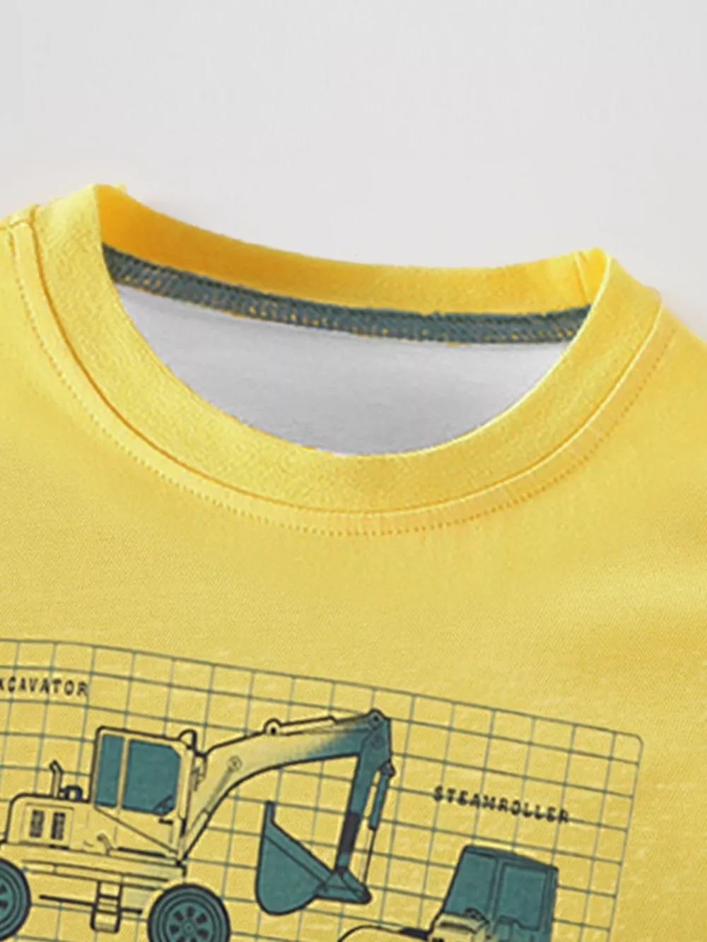 Children's Construction Vehicle Graphic Short Sleeve T-Shirt, image 3