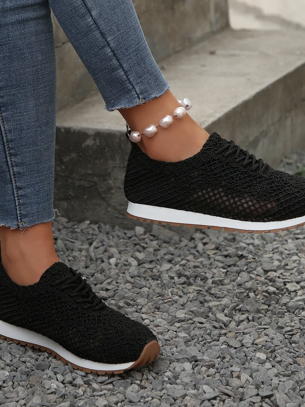 Breathable Mesh Lace-Up Sneakers, image 5
